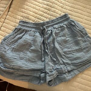 Aeropostale Slate Blue Smocked Shorts